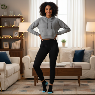 Blue Black Ankle Compression Socks