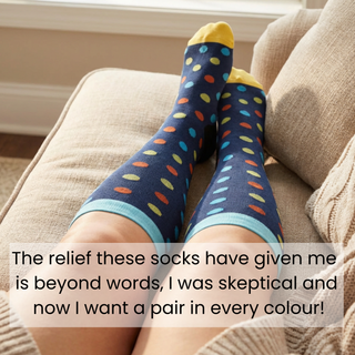wide calf compression socks colorful polka dots review