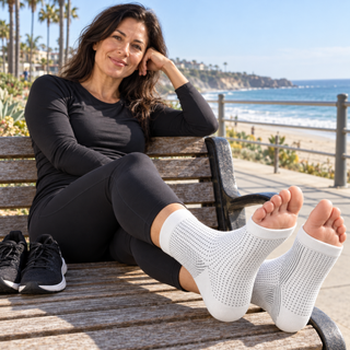 white compression foot sleeve