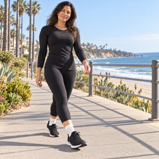 White With Black Stitch Compression Sleeve